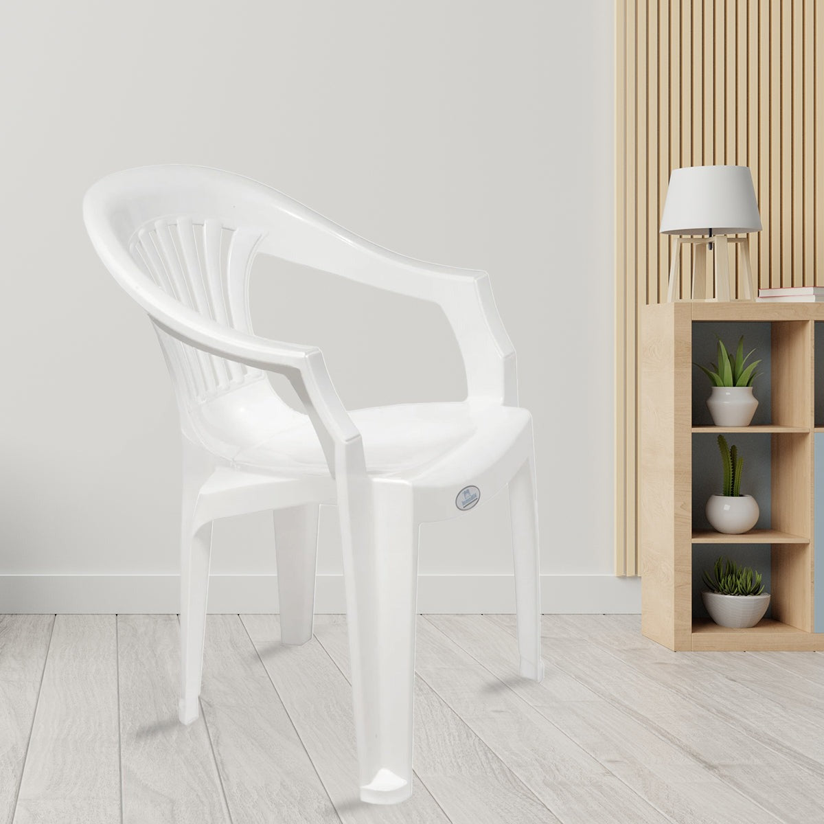 Nilkamal CHR2101 Plastic Arm Chair (Milky White) - Nilkamal | VK Furniture & Electronics Mangalore