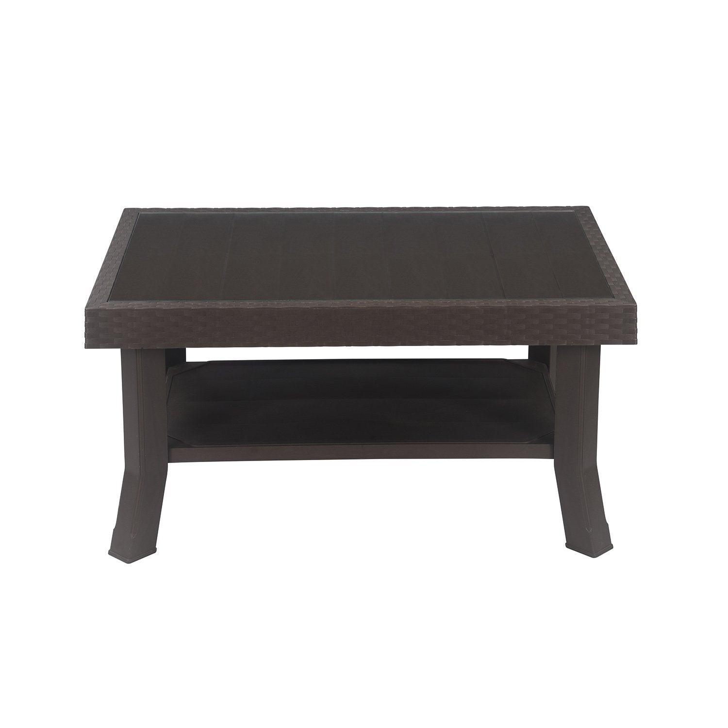 Nilkamal Center Table 1 Cane & Glass (Weather Brown) - Nilkamal | VK Furniture & Electronics Mangalore