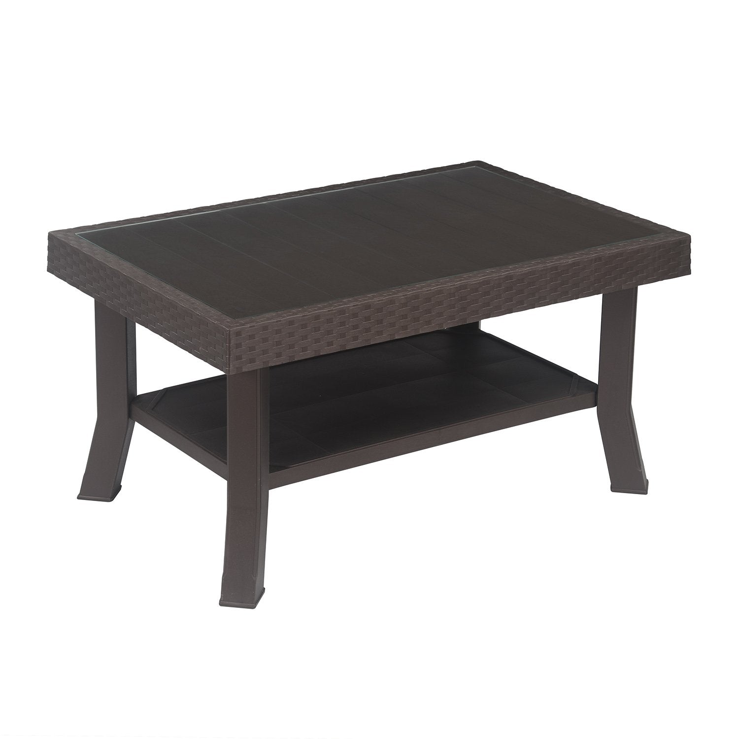 Nilkamal Center Table 1 Cane & Glass (Weather Brown) - Nilkamal | VK Furniture & Electronics Mangalore