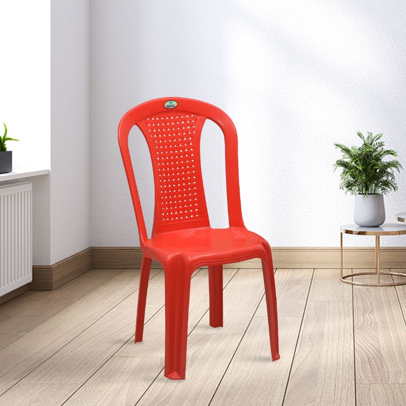 NILKAMAL CHR4002 PLASTIC ARMLESS CHAIR (BRIGHT RED) — Nilkamal | VK Furniture Mangalore