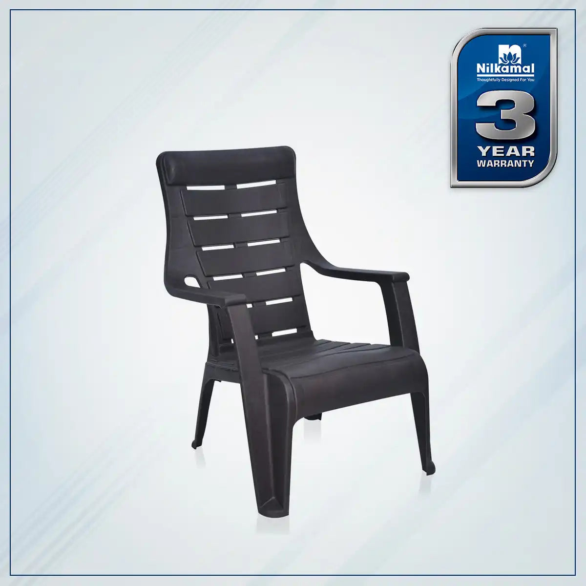 Nilkamal Sunday Plastic Arm Chair (Weather Brown) - Nilkamal | VK Furniture & Electronics Mangalore