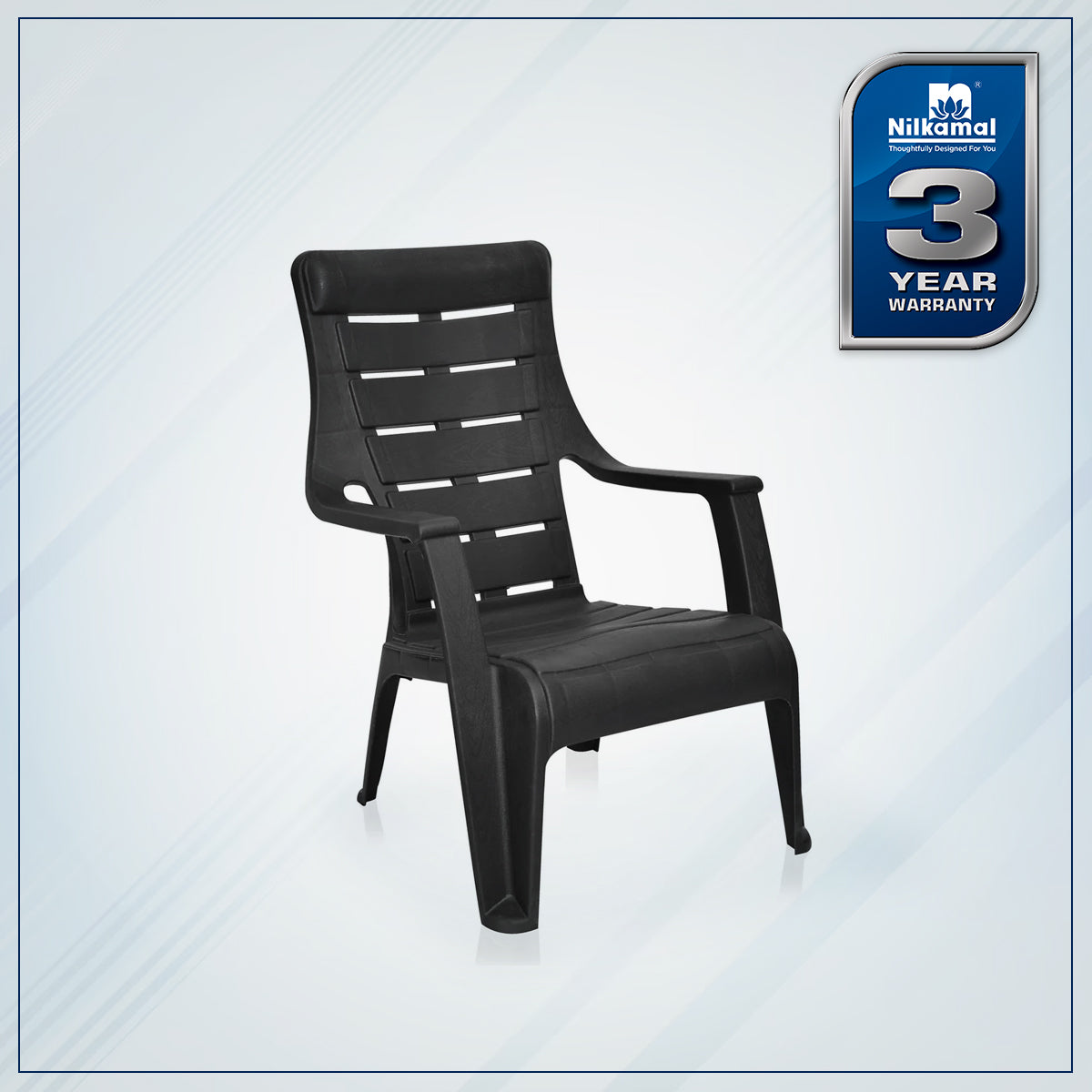 Nilkamal Sunday Plastic Arm Chair (Iron Black) - Nilkamal | VK Furniture & Electronics Mangalore