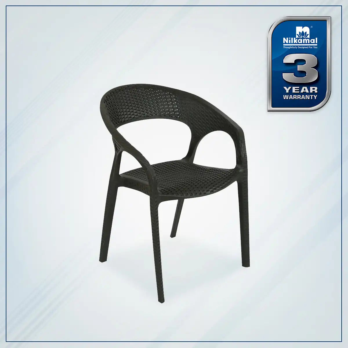 Nilkamal Club Plastic Arm Chair (Charcoal Grey) - Nilkamal | VK Furniture & Electronics Mangalore