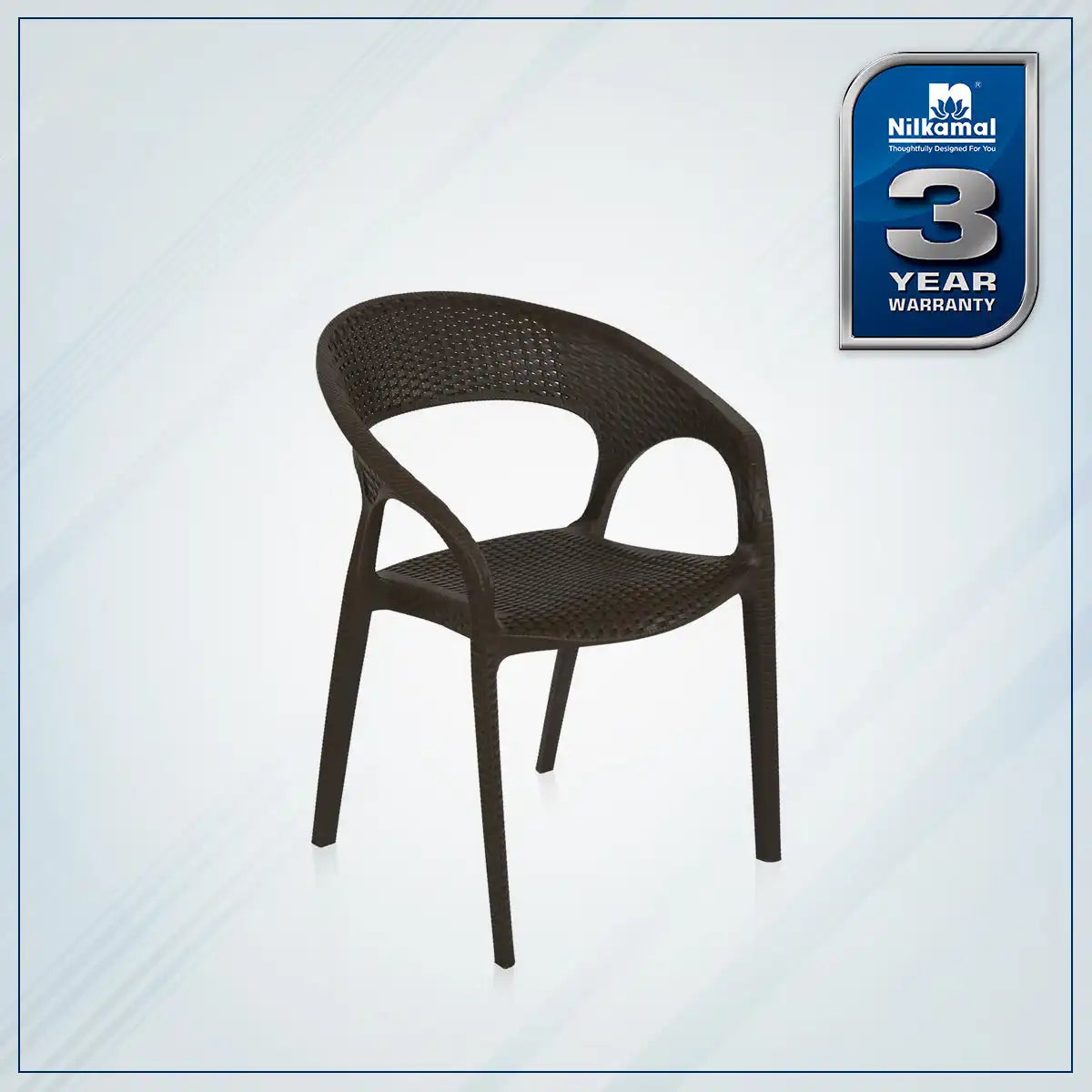 Nilkamal Club Plastic Arm Chair (Season Rust Brown) - Nilkamal | VK Furniture & Electronics Mangalore