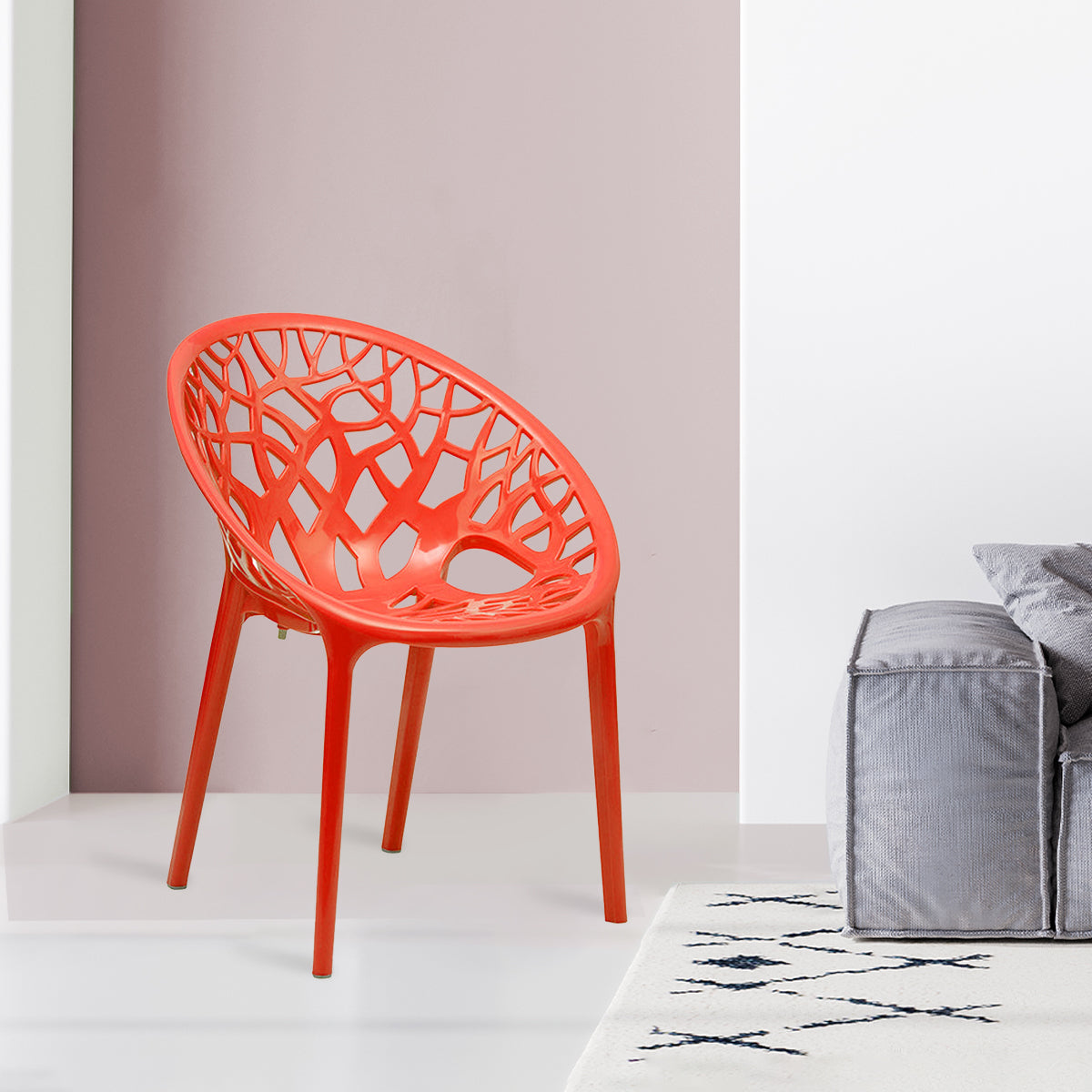 Nilkamal Crystal Polypropylene Premium Chair (Bright Red) — Nilkamal | VK Furniture Mangalore