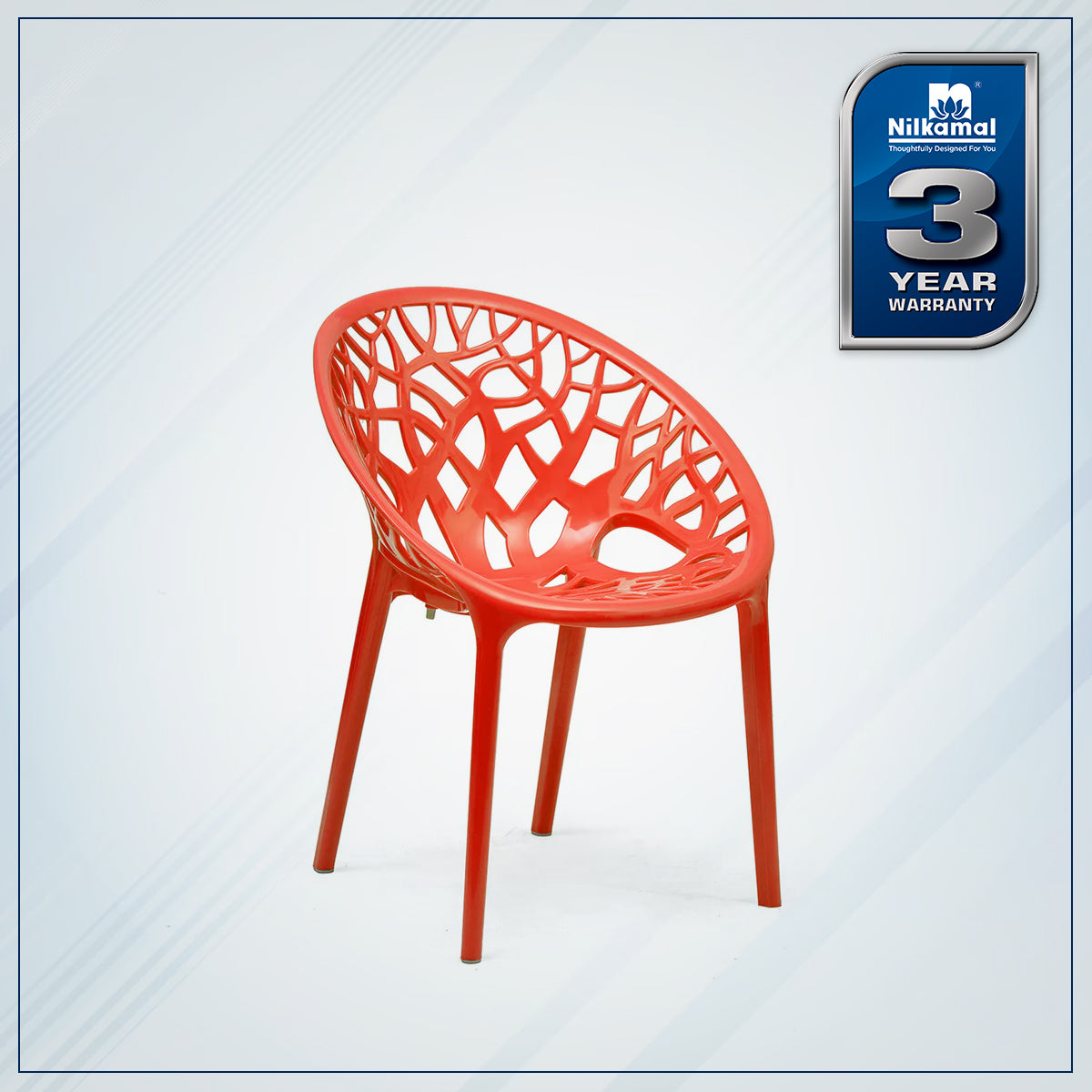 Nilkamal Crystal Polypropylene Premium Chair (Bright Red) - Nilkamal | VK Furniture & Electronics Mangalore