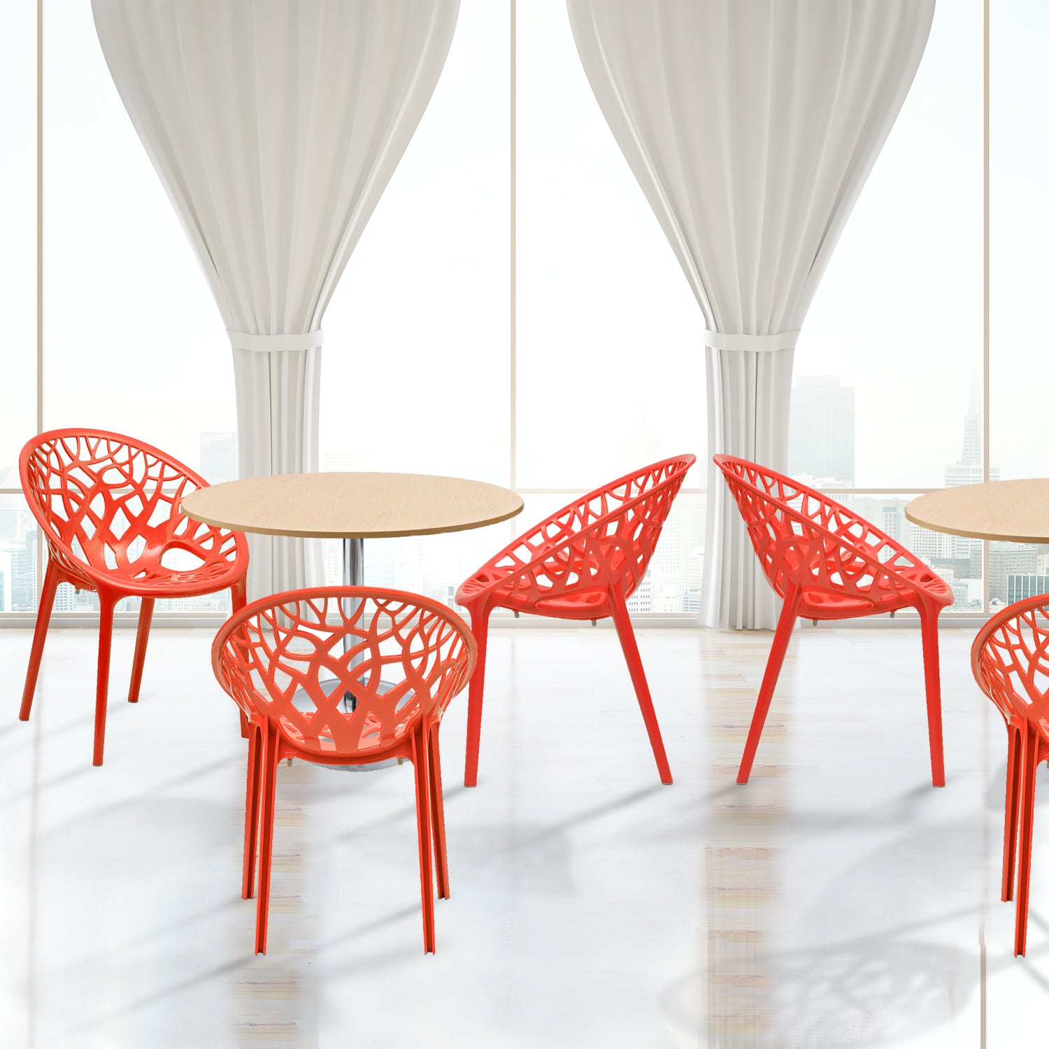 Nilkamal Crystal Polypropylene Premium Chair (Bright Red) - Nilkamal | VK Furniture & Electronics Mangalore