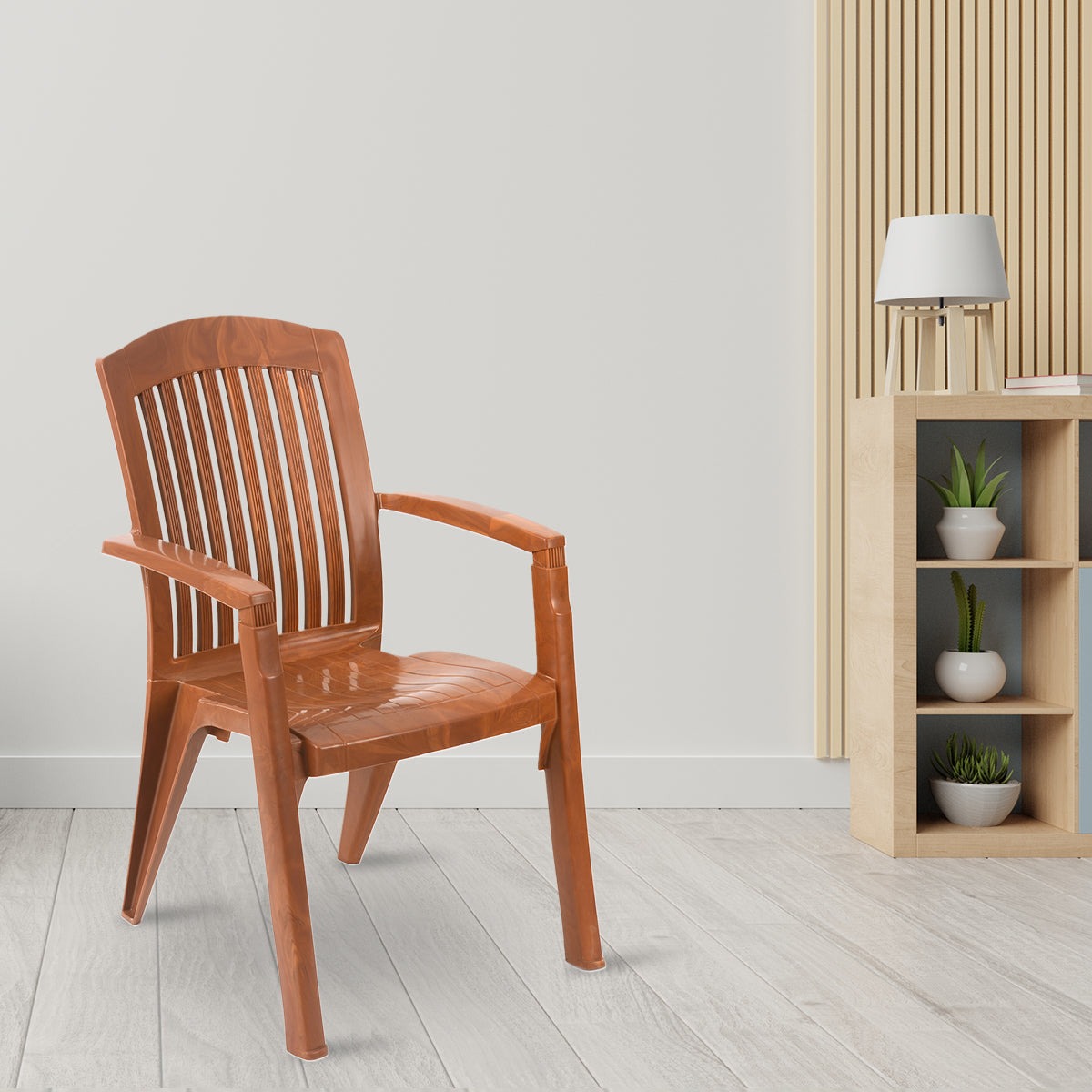 Nilkamal Heritage Plastic Arm Chair (Mango Wood) - Nilkamal | VK Furniture & Electronics Mangalore