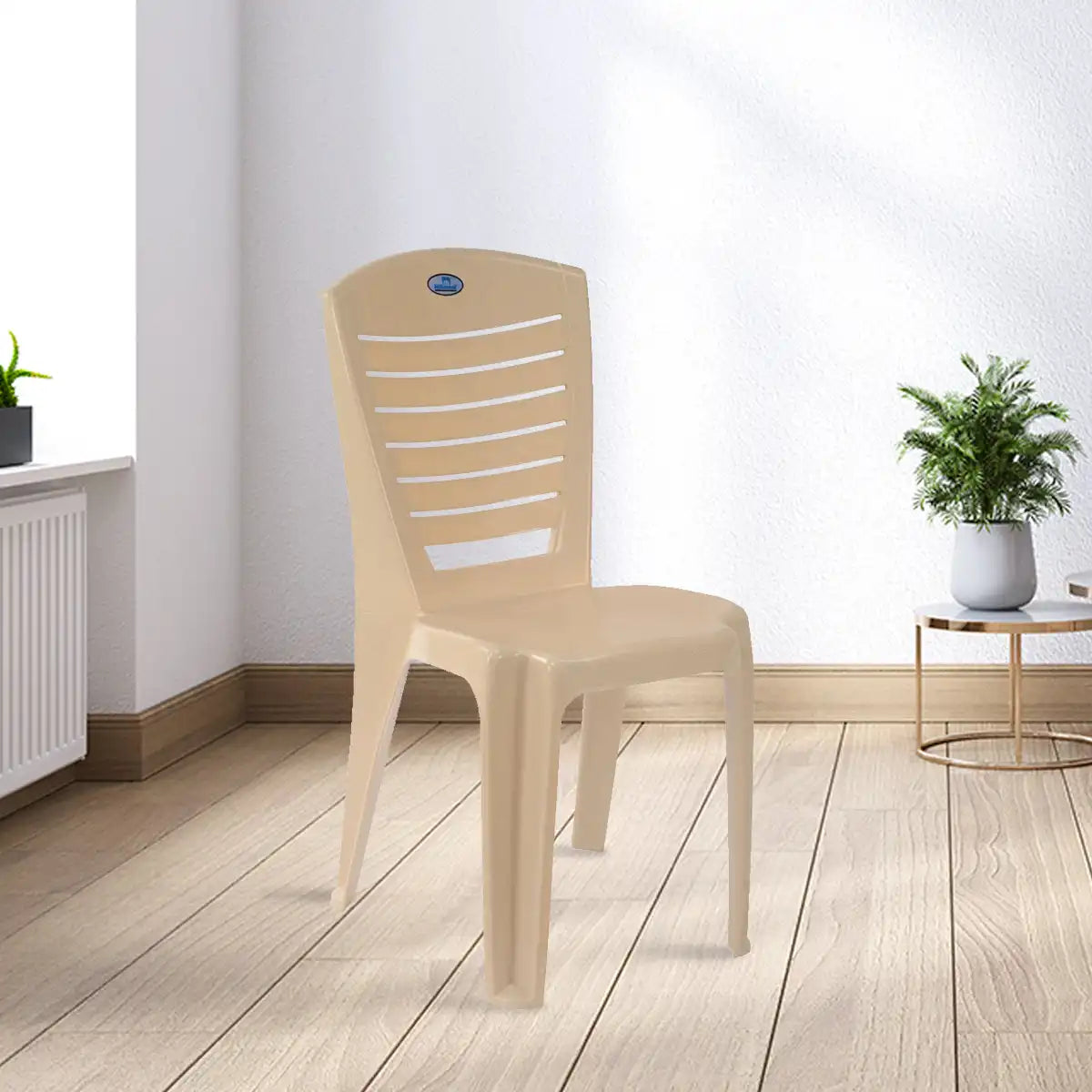 Nilkamal CHR4025 Plastic Armless Chair (Marble Beige) - Nilkamal | VK Furniture & Electronics Mangalore
