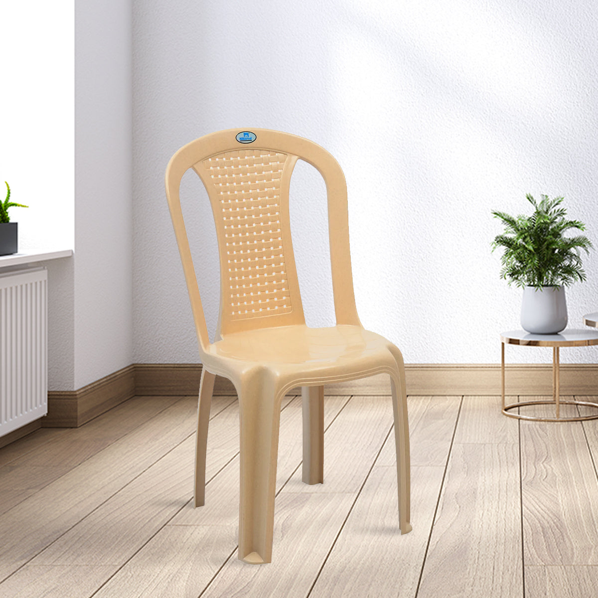 Nilkamal CHR4002 Plastic Armless Chair (Marble Beige) - Nilkamal | VK Furniture & Electronics Mangalore