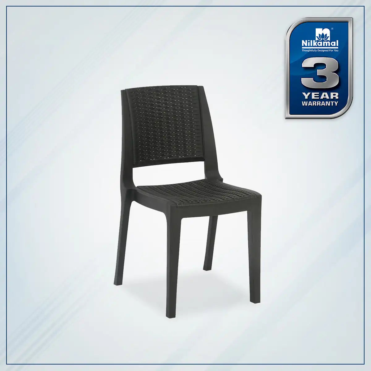 Nilkamal Enamora Plastic Armless Chair (Iron Black) - Nilkamal | VK Furniture & Electronics Mangalore