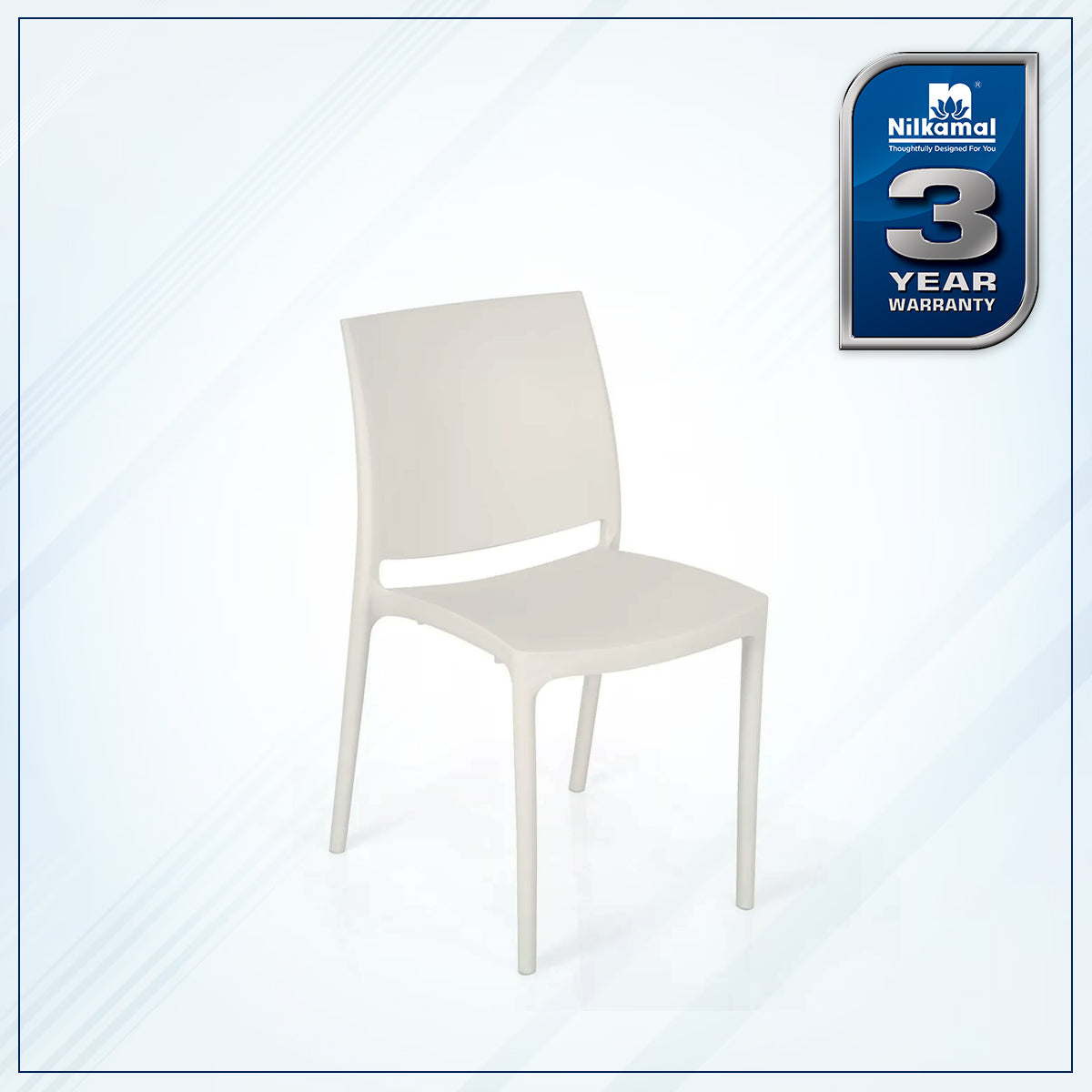 Nilkamal Novella 08 Plastic Armless Chair (Milky White) - Nilkamal | VK Furniture & Electronics Mangalore