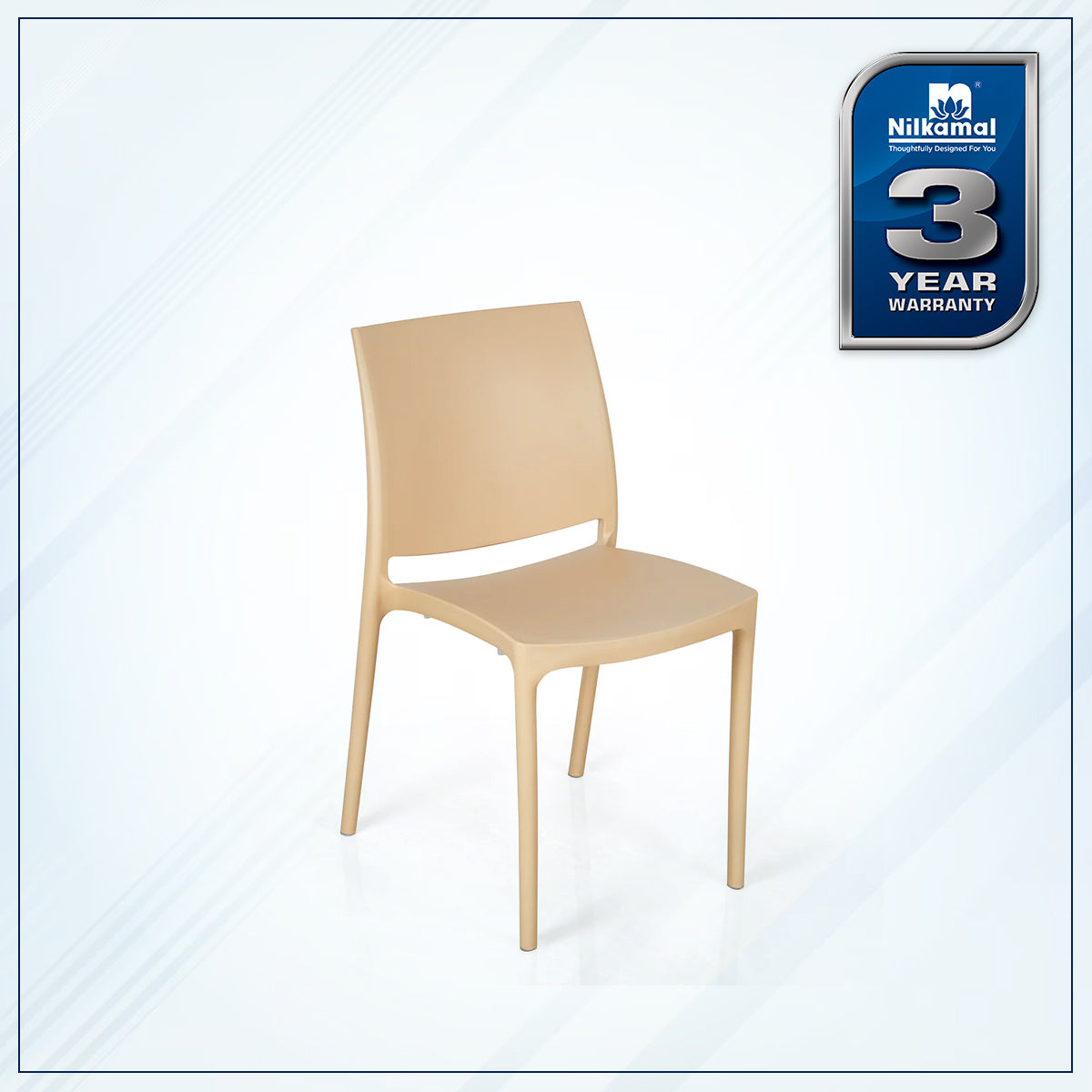 Nilkamal Novella 08 Plastic Armless Chair (Biscuit) - Nilkamal | VK Furniture & Electronics Mangalore