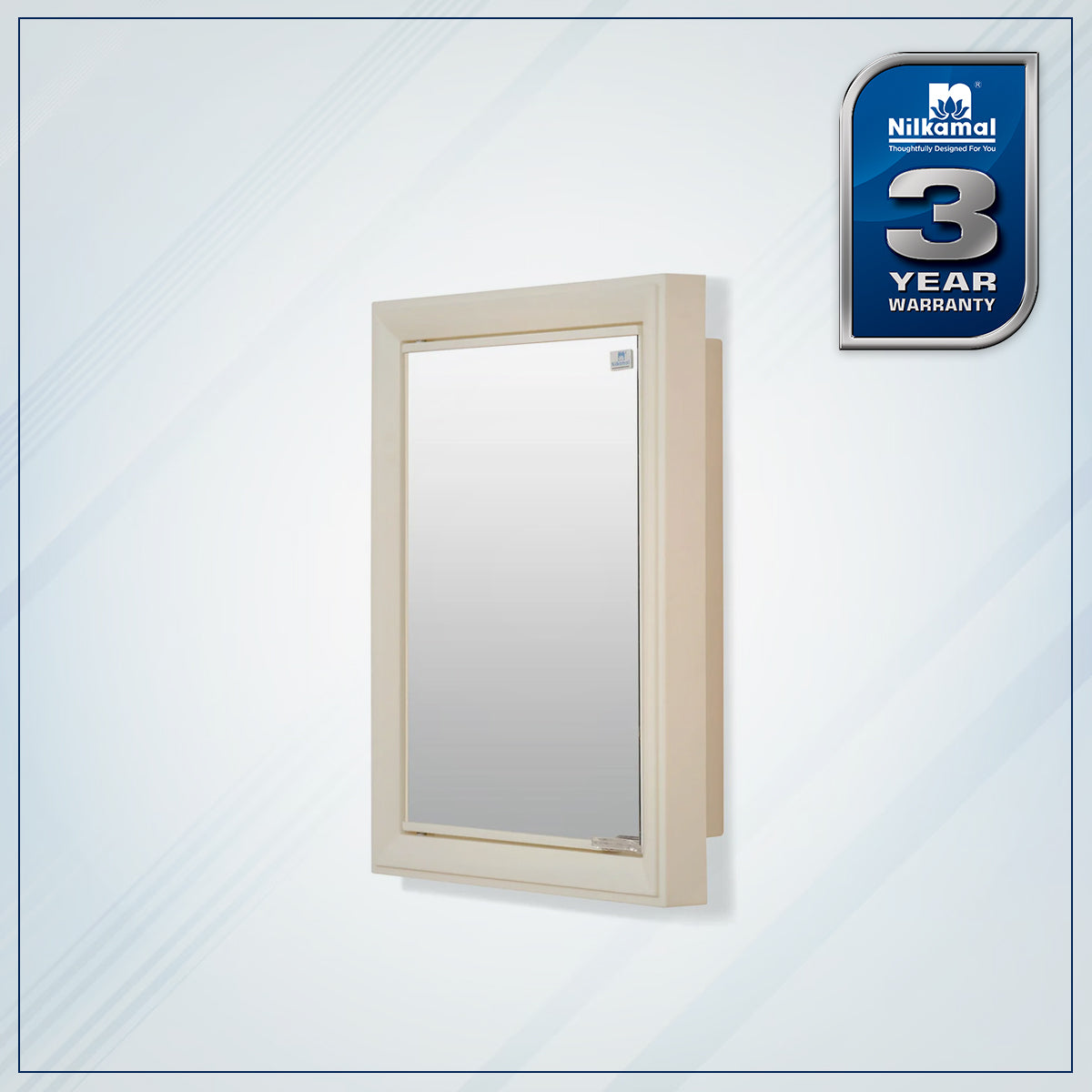 Nilkamal Gem Plastic Cabinet with Mirror (Ivory) - Nilkamal | VK Furniture & Electronics Mangalore