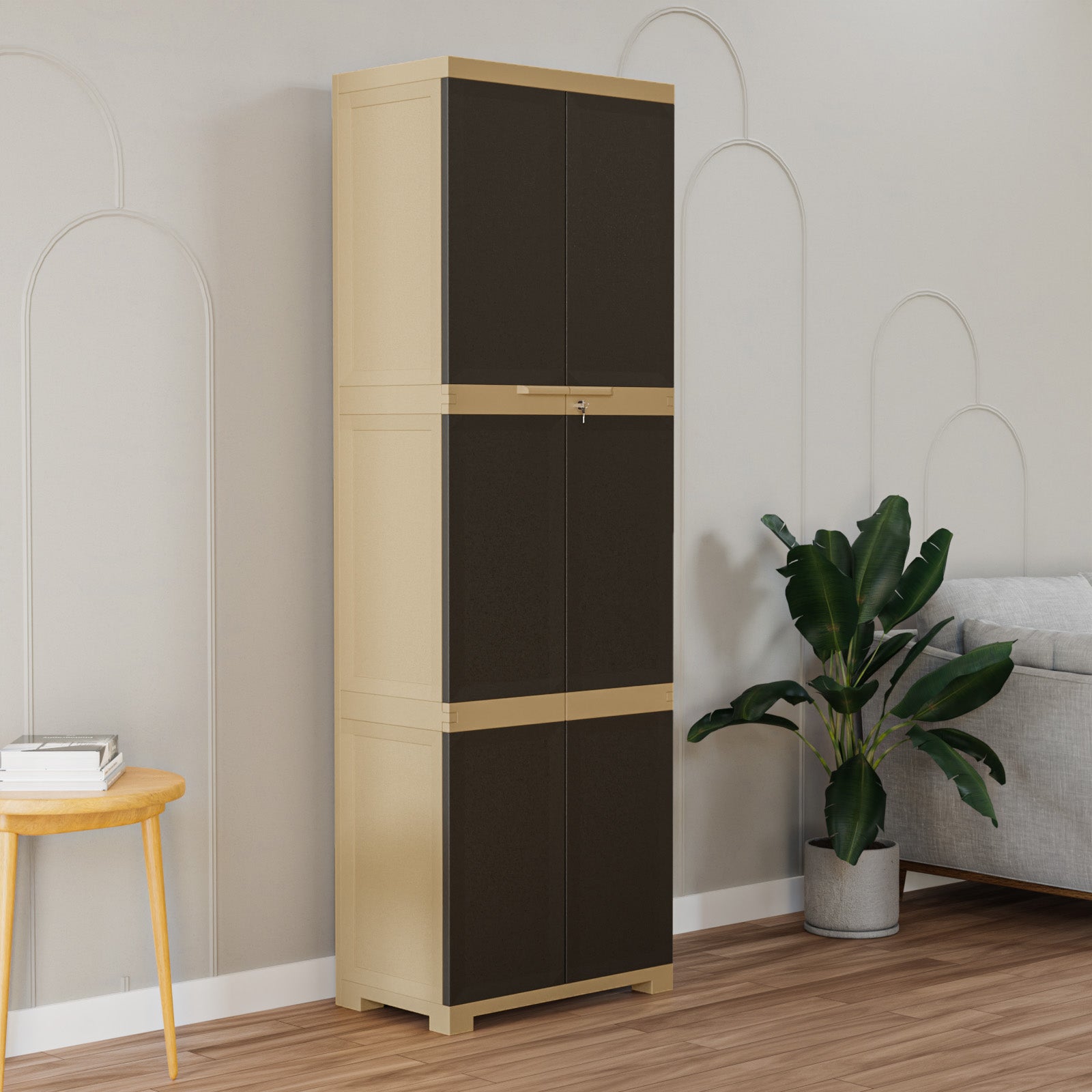 Nilkamal Freedom Mini Large (FML) Plastic Storage Cabinet (Weathered Brown / Biscuit) - Nilkamal | VK Furniture & Electronics Mangalore