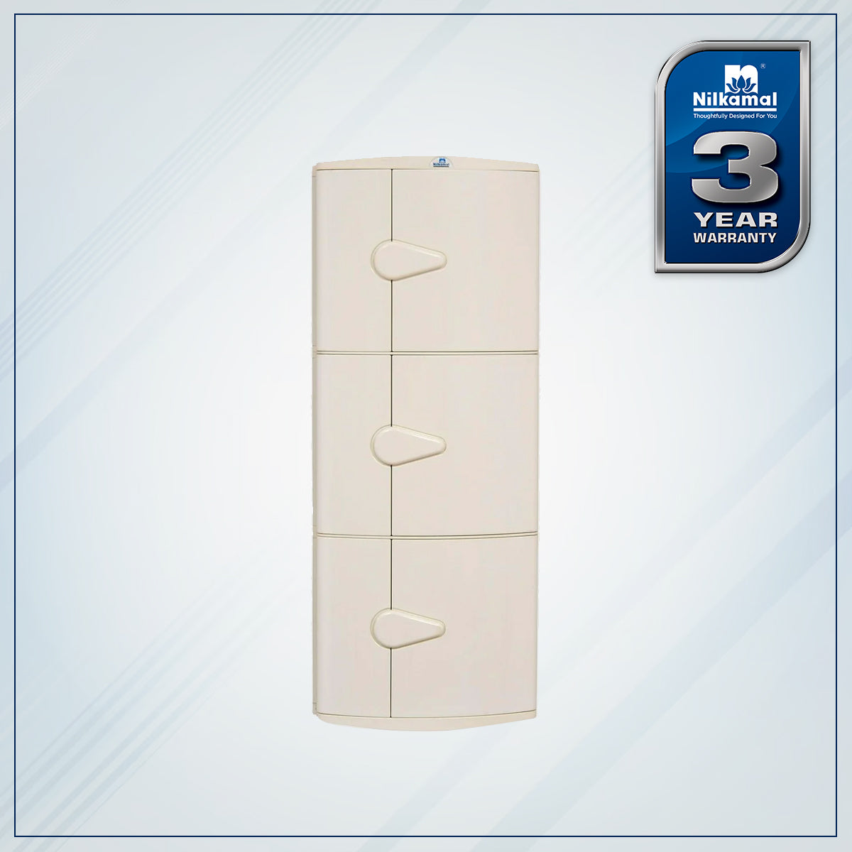 Nilkamal 3 Door Plastic Storage Corner Cabinet (Ivory) - Nilkamal | VK Furniture & Electronics Mangalore
