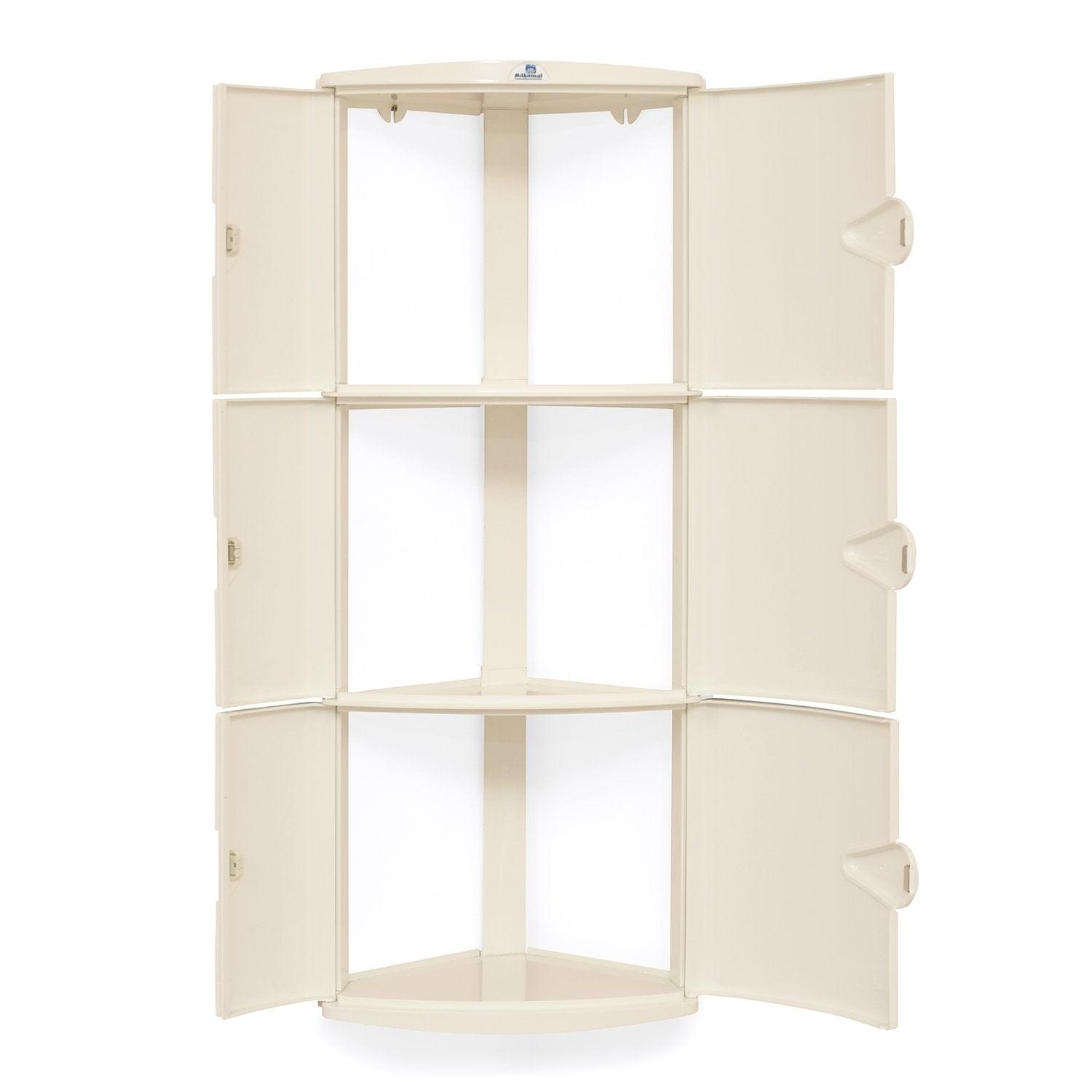 Nilkamal 3 Door Plastic Storage Corner Cabinet (Ivory) - Nilkamal | VK Furniture & Electronics Mangalore