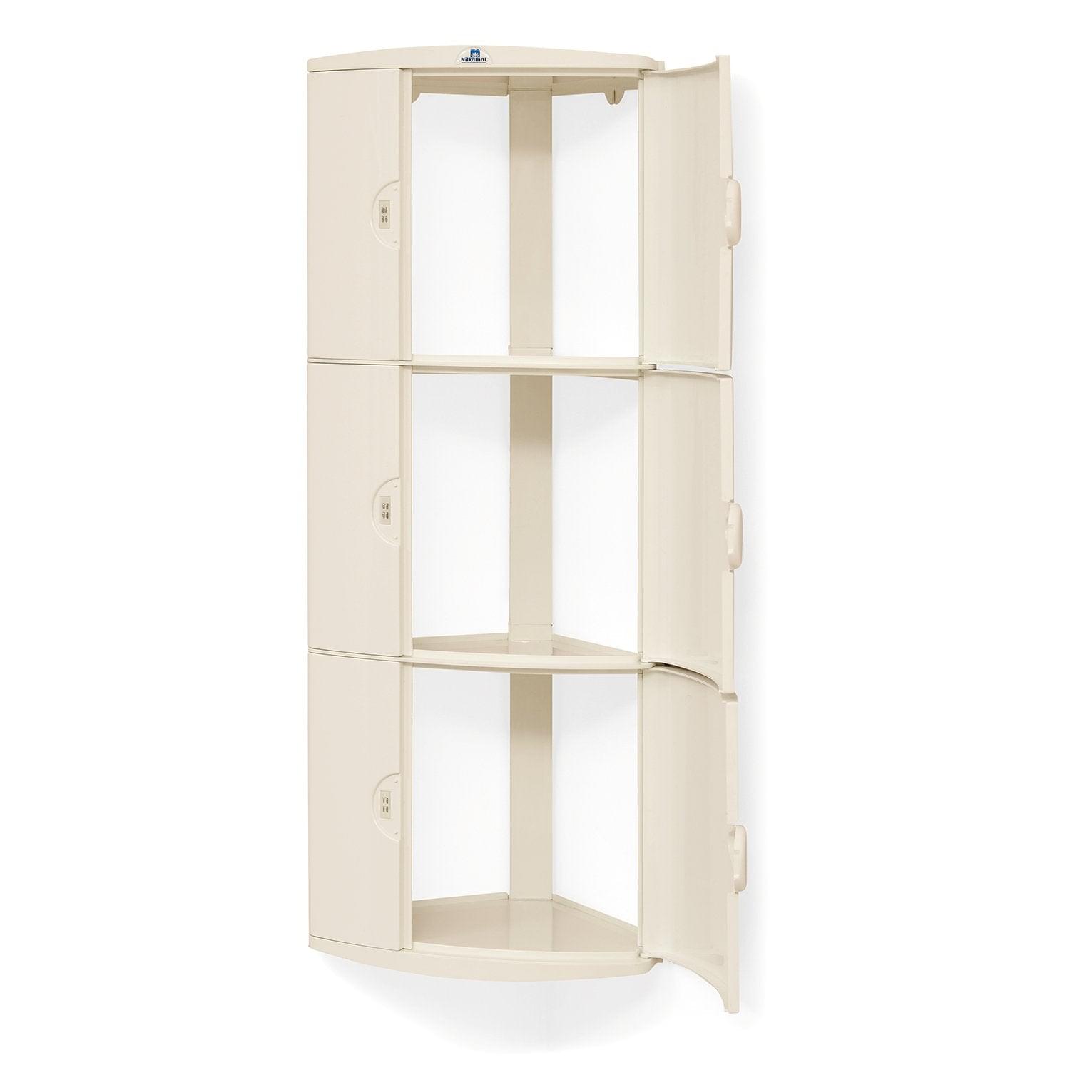 Nilkamal 3 Door Plastic Storage Corner Cabinet (Ivory) - Nilkamal | VK Furniture & Electronics Mangalore