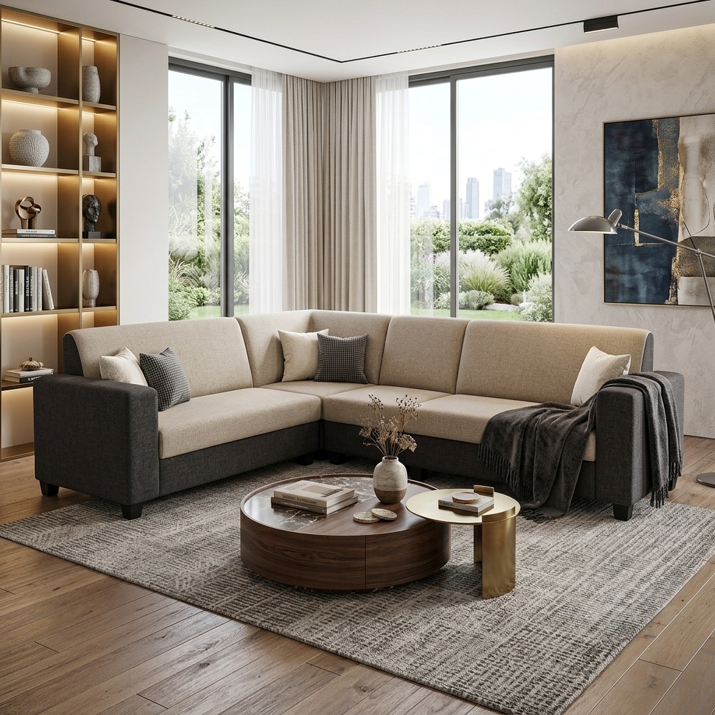 VK Orchid Corner Sofa Set — VK Furniture & Electronics | VK Furniture Mangalore