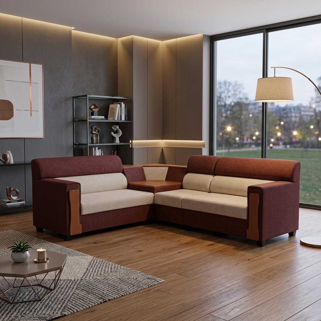VK Zeno Corner Sofa Set — VK Furniture & Electronics | VK Furniture Mangalore