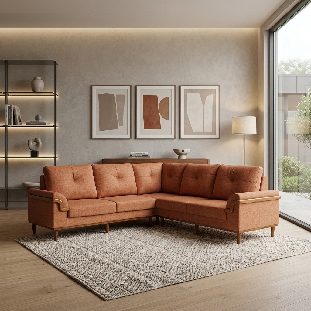 VK Nicolas Corner Sofa Set — VK Furniture & Electronics | VK Furniture Mangalore