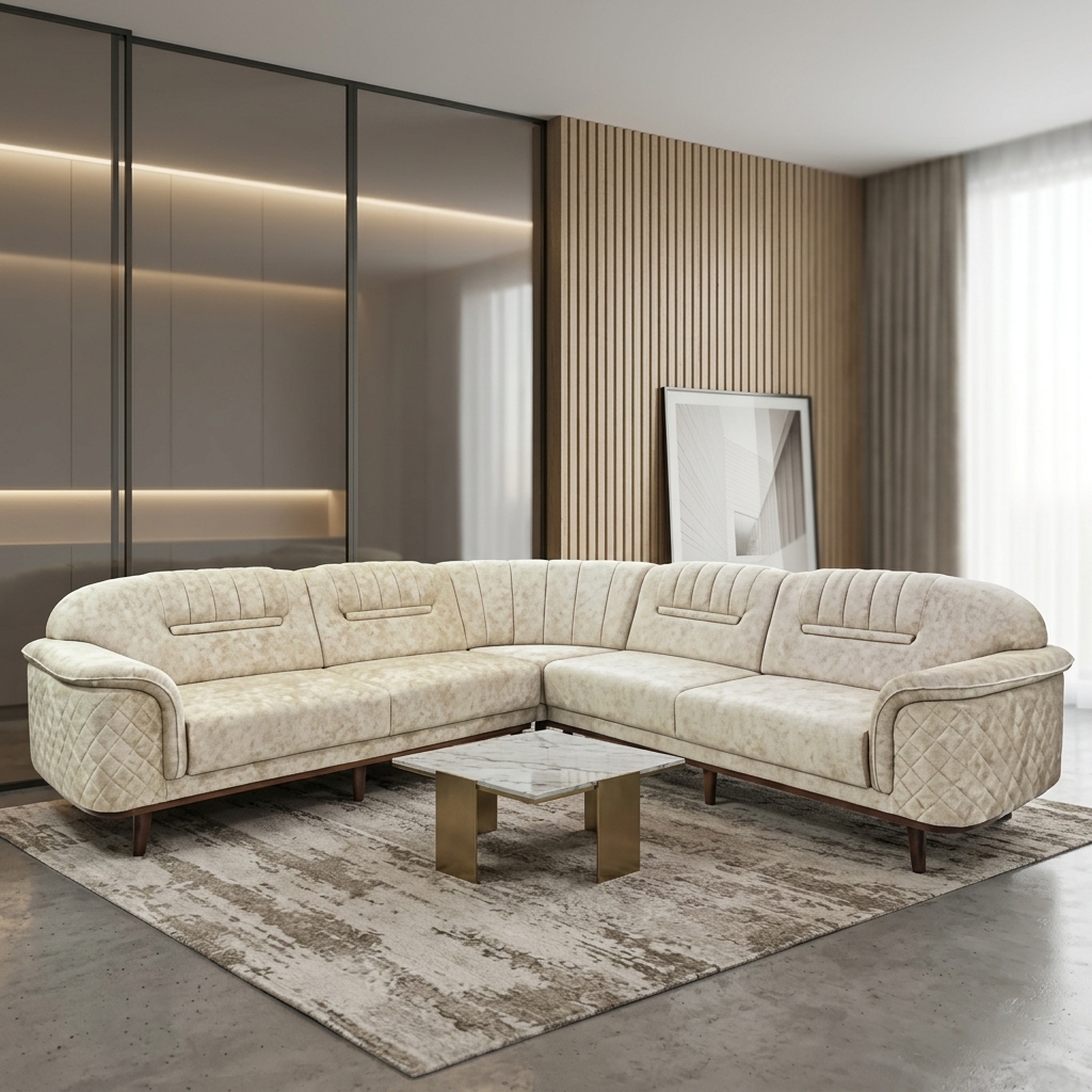 VK Skyler  Corner Sofa Set — VK Furniture & Electronics | VK Furniture Mangalore