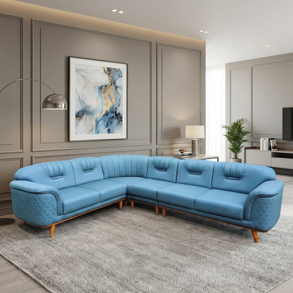 VK Skyler L Corner Sofa Set — VK Furniture & Electronics | VK Furniture Mangalore