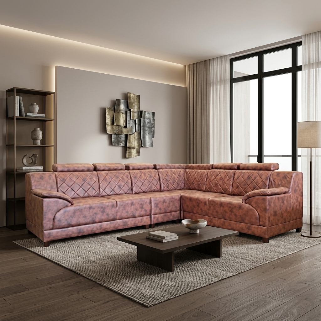VK Vanish Corner Sofa Set — VK Furniture & Electronics | VK Furniture Mangalore
