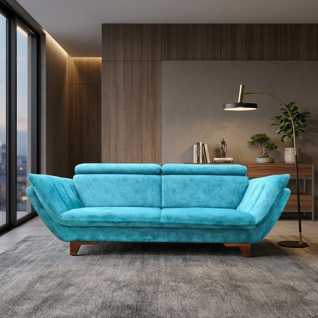 VK Vowel 3 Seater  Sofa — VK Furniture & Electronics | VK Furniture Mangalore
