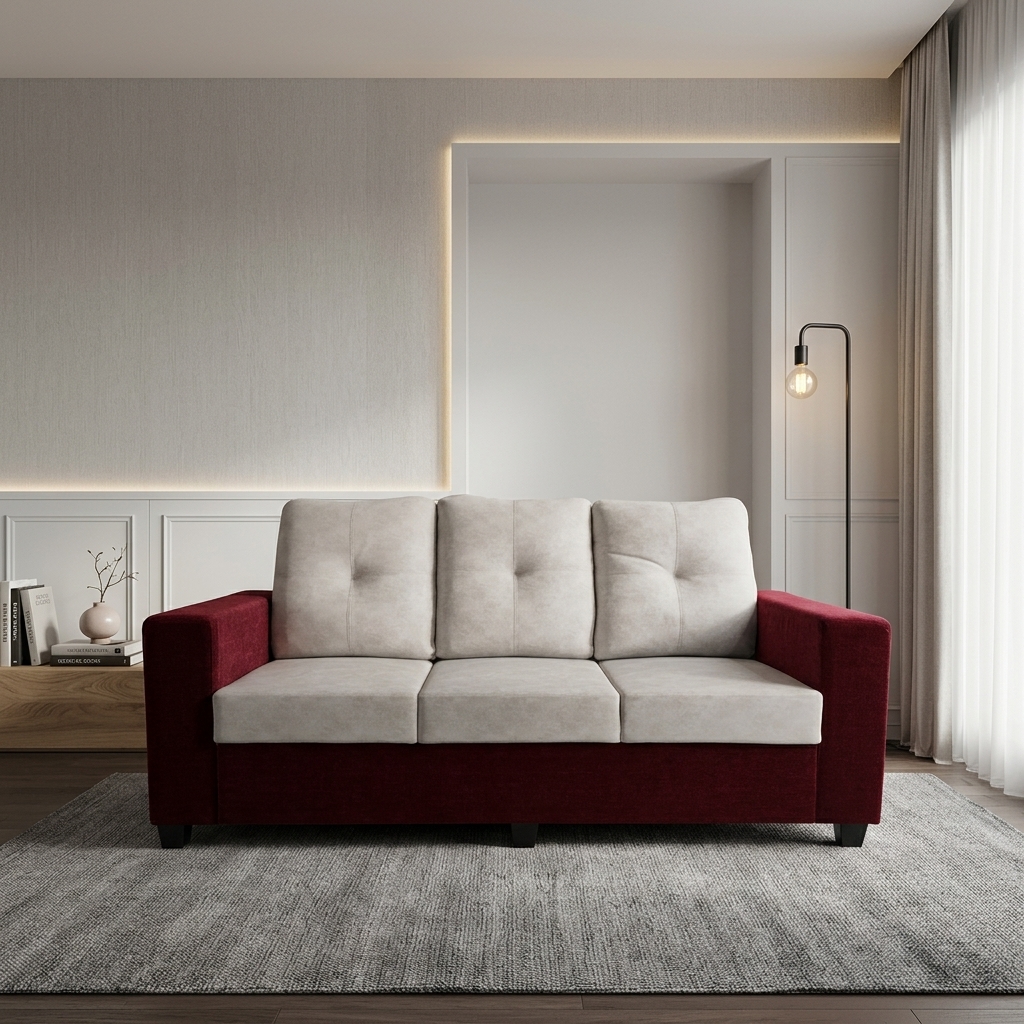 VK Vega Model 3 Seater Sofa — VK Furniture & Electronics | VK Furniture Mangalore