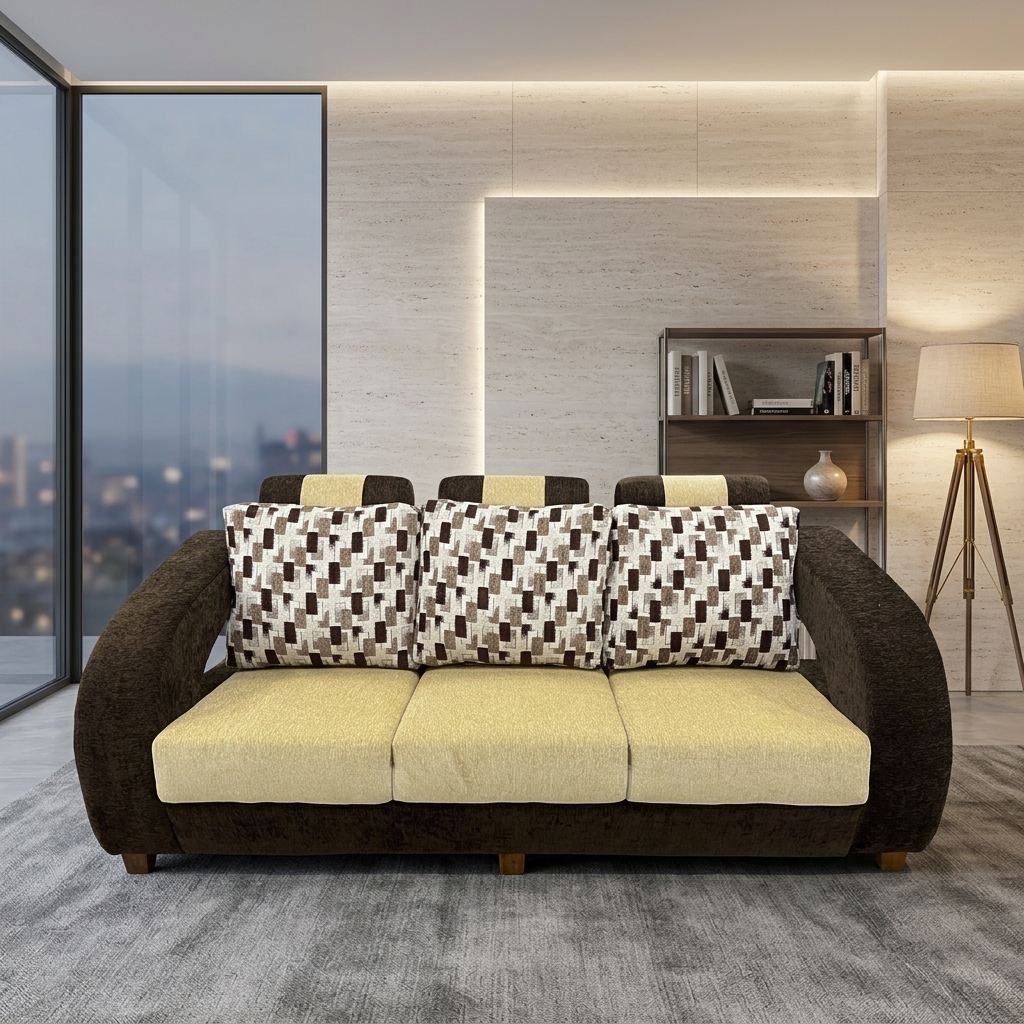 VK Dabang Model 3 Seater Sofa — VK Furniture & Electronics | VK Furniture Mangalore