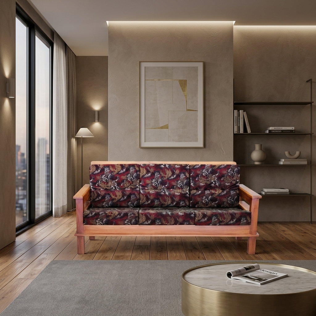 VK Window  3  Seater Sofa — VK Furniture & Electronics | VK Furniture Mangalore