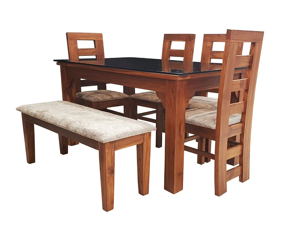 VK Belmount  Dinning Set 4 Seater with Bench - VK Furniture | VK Furniture & Electronics Mangalore