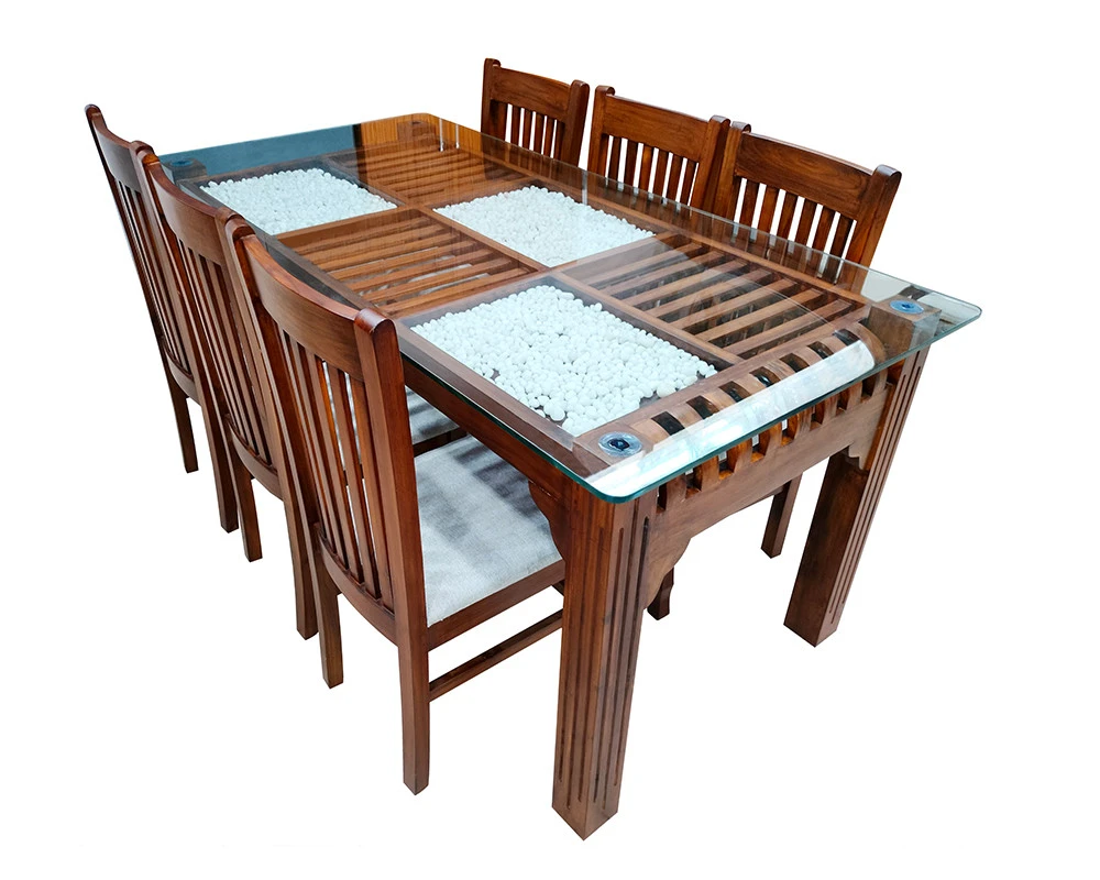 Deluxe Model 6 Seater Dining Set - VK Furniture | VK Furniture & Electronics Mangalore