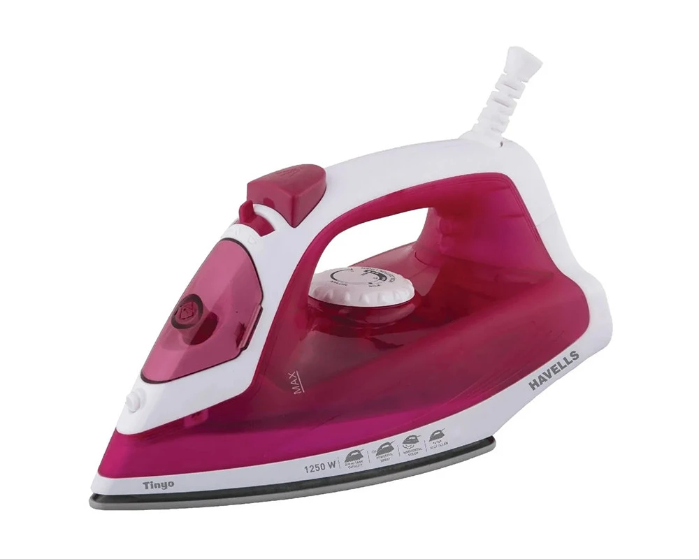 Havells Steam Iron Tinyo Pink 1250W - VK Furniture | VK Furniture & Electronics Mangalore