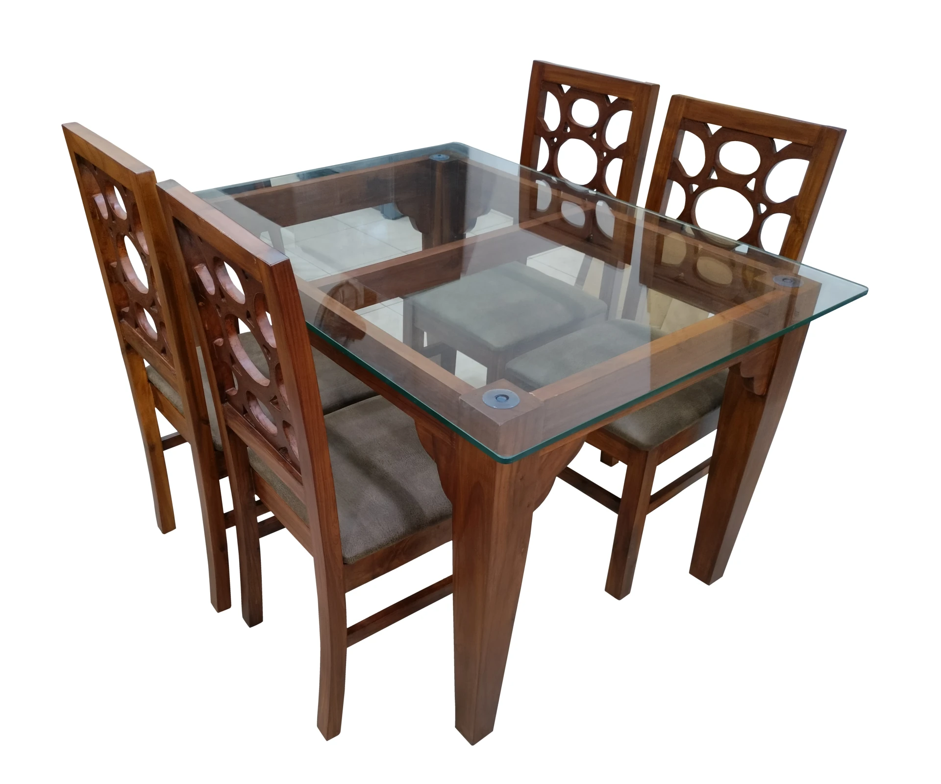 VK Monarch Model Wood 4 Seater Dining Set - VK Furniture | VK Furniture & Electronics Mangalore