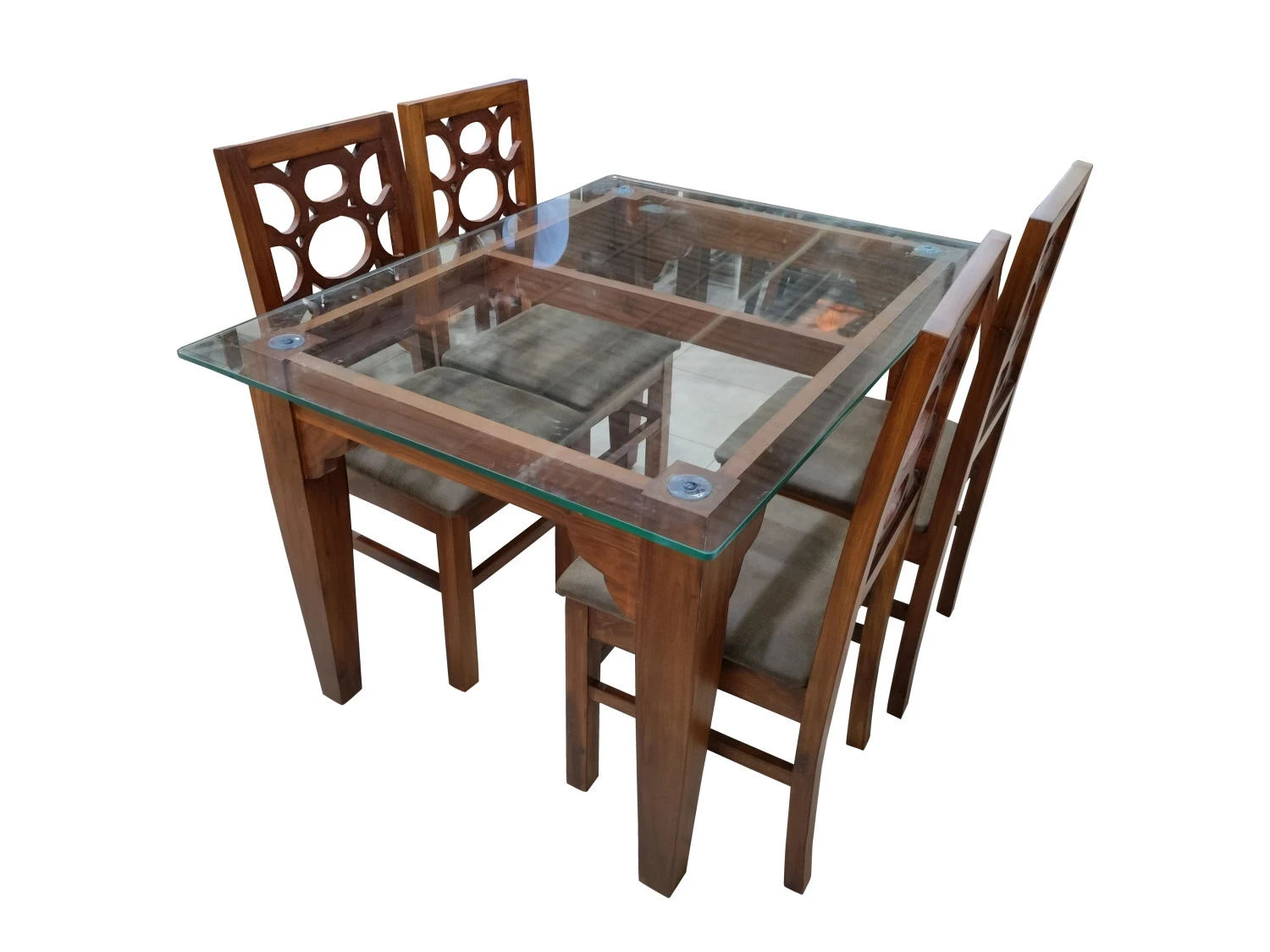 VK Monarch Model Wood 4 Seater Dining Set - VK Furniture | VK Furniture & Electronics Mangalore