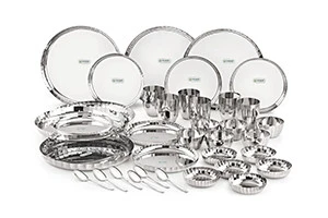 Stainless Steel Citrus Dinner Set - 36 Pieces — VK Furniture & Electronics | VK Furniture Mangalore