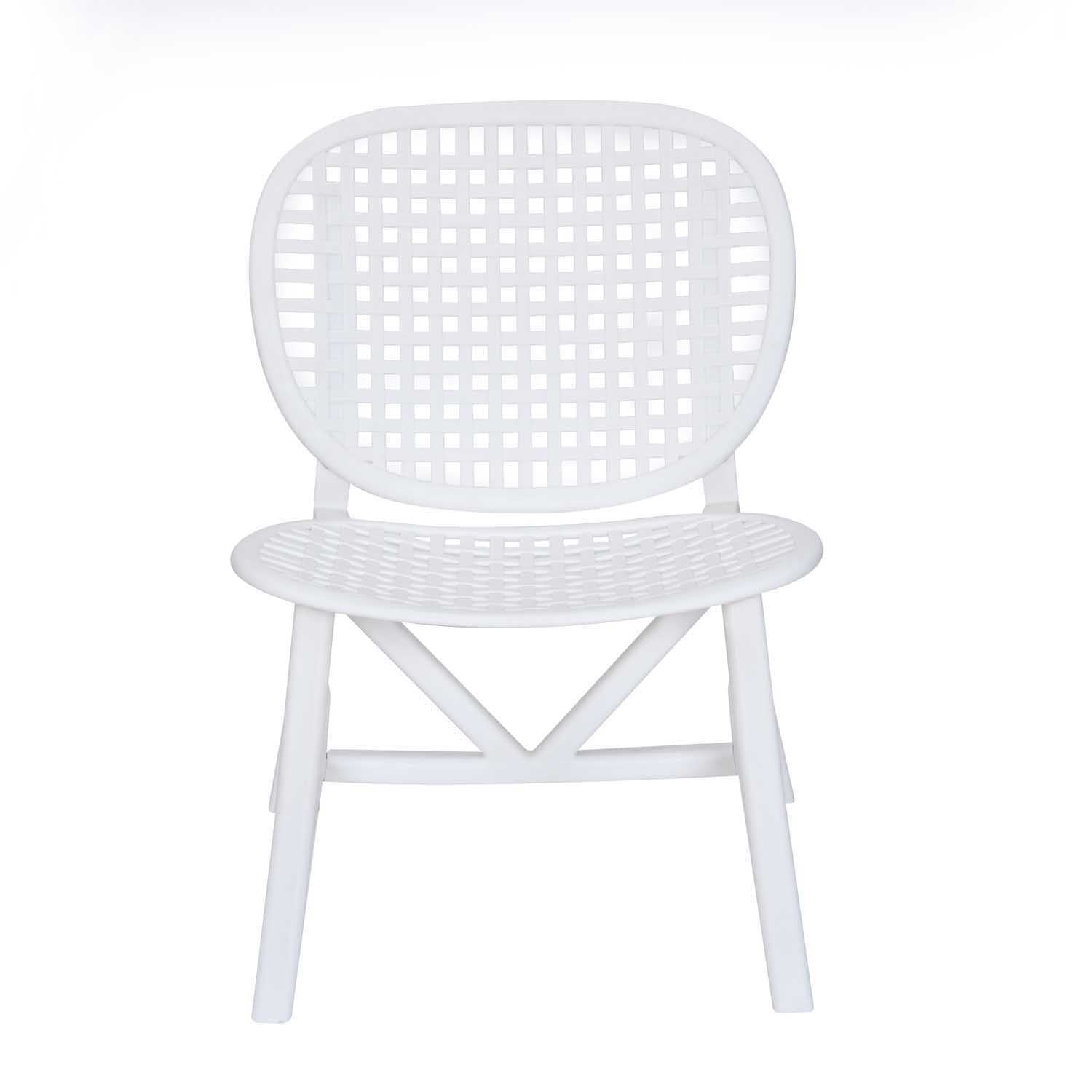 Nilkamal Arena Chairs and Crystal Glass Top Coffee Table Plastic Outdoor Set (Milky White)