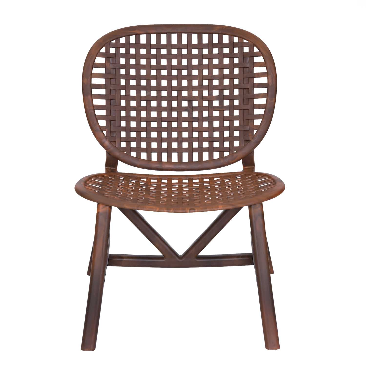 Nilkamal Arena Chairs and Glass Top Coffee Table Plastic Outdoor Set (Walnut & Weather Brown)