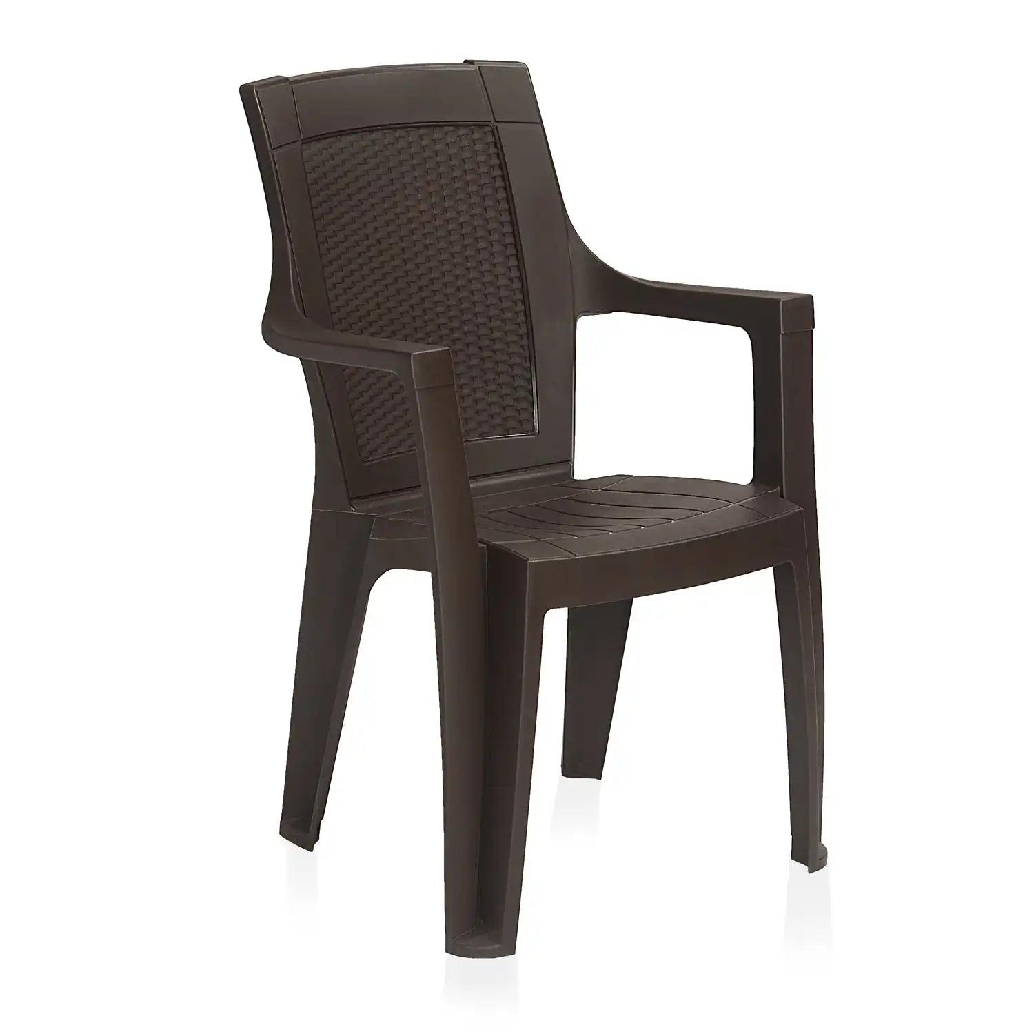 Nilkamal Mystique Plastic Outdoor Set with 4 Chairs and 1 Table (Season Rust Brown)