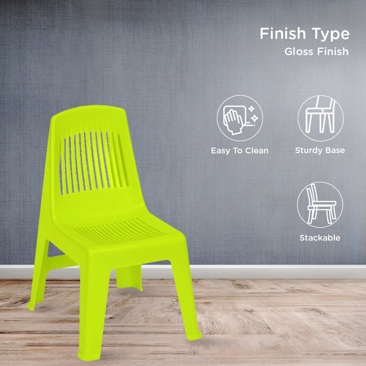 Nilkamal CHR5027 Plastic Baby Armless Chair (Spring Green) - Nilkamal | VK Furniture & Electronics Mangalore