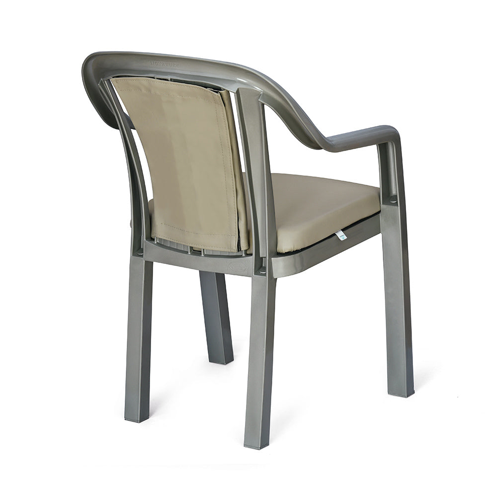 Nilkamal Signature Chair with with Metallic Look and Light Beige Cushion - Nilkamal | VK Furniture & Electronics Mangalore