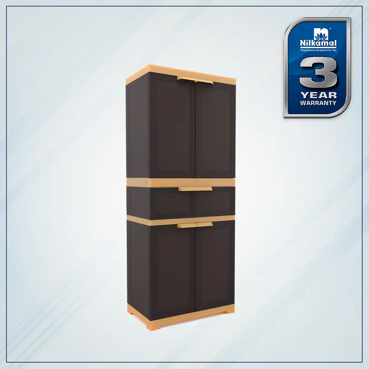 Nilkamal Freedom FMDR 1C Plastic Cabinet with 1 Drawer (Brown & Biscuit) - Nilkamal | VK Furniture & Electronics Mangalore