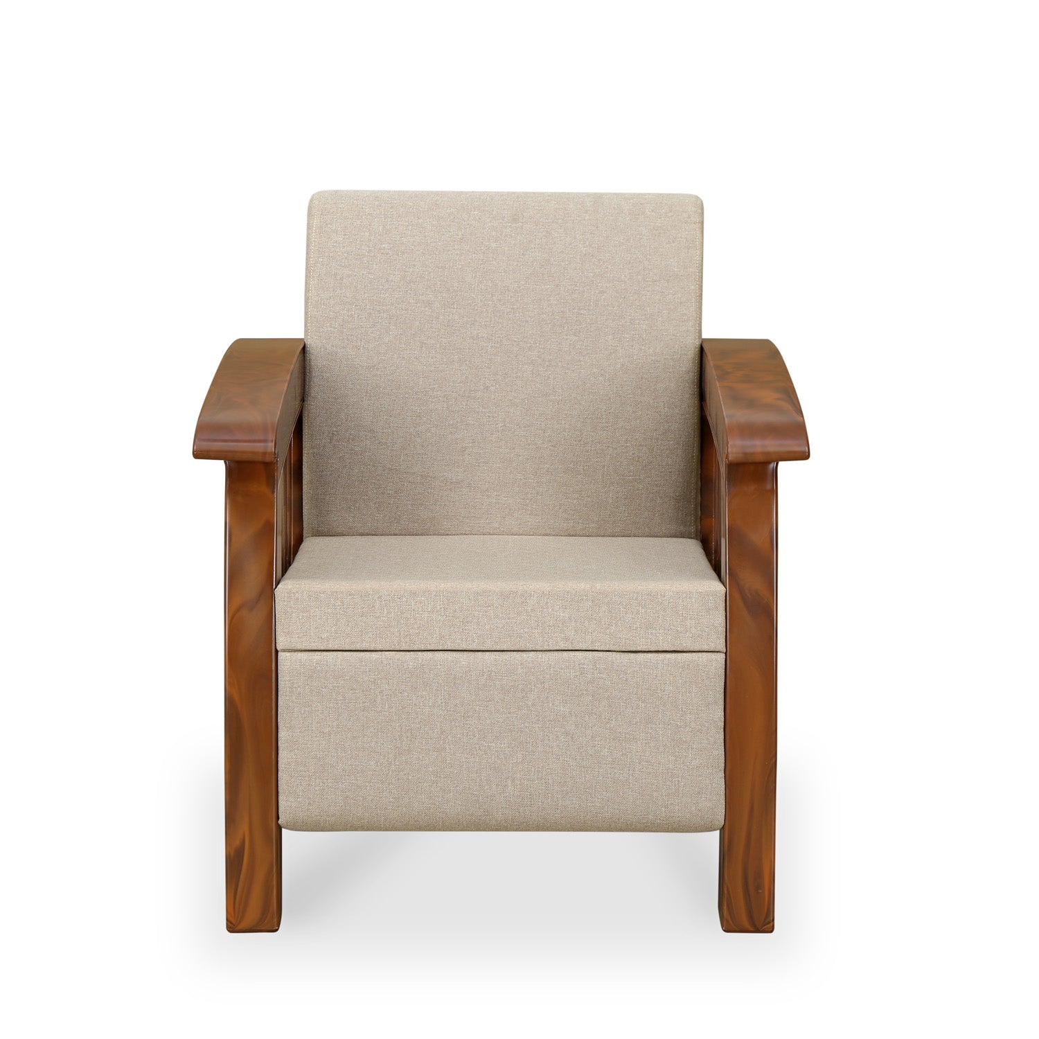 Nilkamal Aspire 1 Seater Plastic Sofa (Walnut) - Nilkamal | VK Furniture & Electronics Mangalore