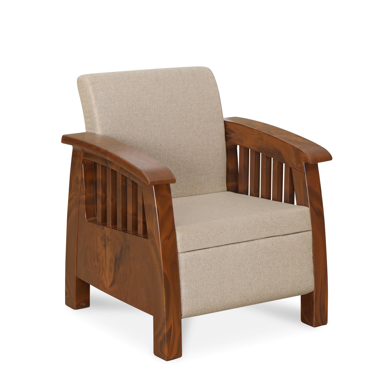 Nilkamal Aspire 1 Seater Plastic Sofa (Walnut) - Nilkamal | VK Furniture & Electronics Mangalore