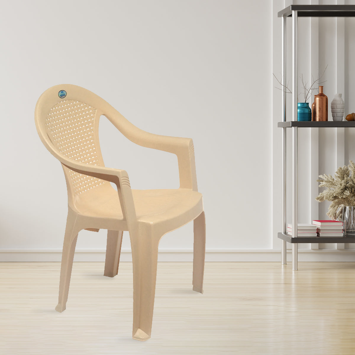 NILKAMAL CHR2051 PLASTIC ARM CHAIR (MARBLE BEIGE) — Nilkamal | VK Furniture Mangalore
