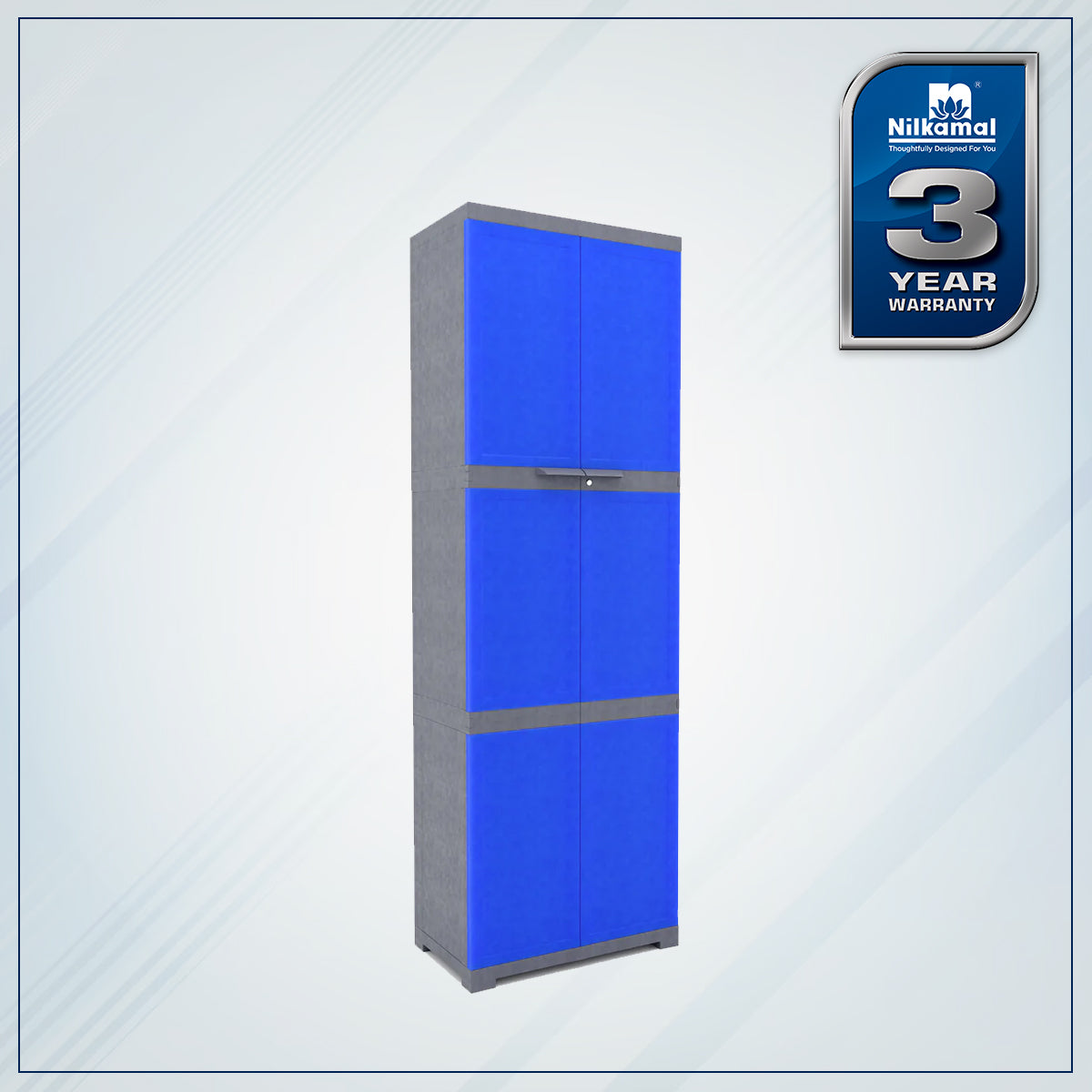 Nilkamal Freedom Mini Large (FML) Plastic Storage Cabinet (Deep Blue / Grey) - Nilkamal | VK Furniture & Electronics Mangalore