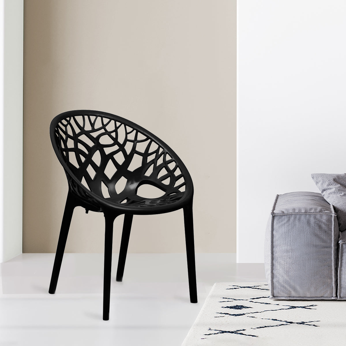 Nilkamal Crystal Polypropylene Premium Chair (Iron Black)
