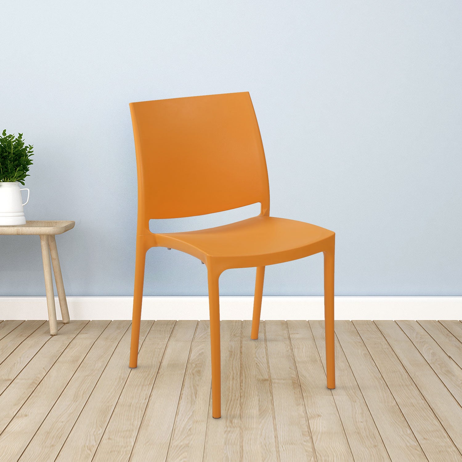 NILKAMAL NOVELLA 08 PLASTIC ARMLESS CHAIR (ORANGE) — Nilkamal | VK Furniture Mangalore